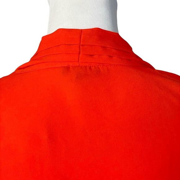 VINCE CAMUTO Bright Orange, High-Low Blouse, Draped Crisscross Front, Size S - Picture 9 of 9